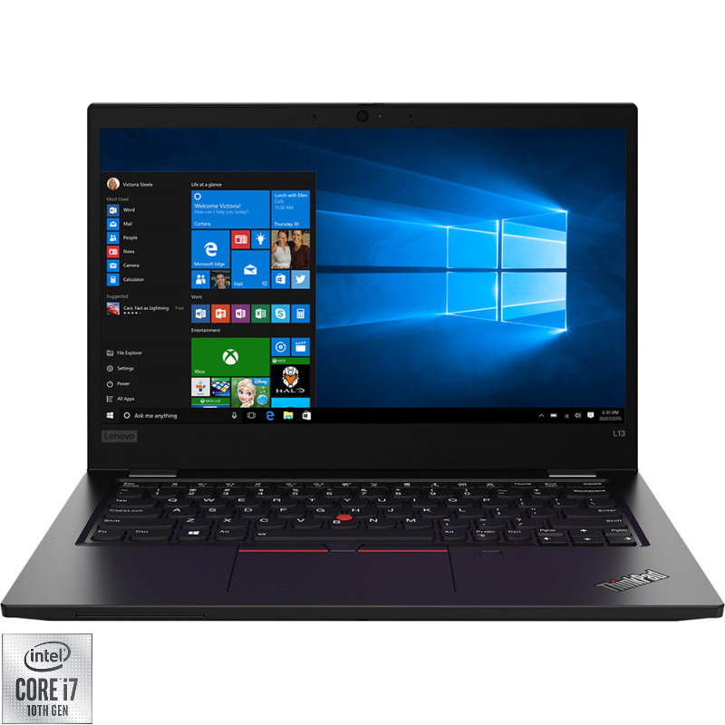 Notebook / Laptop Lenovo 13.3'' ThinkPad L13, FHD, Procesor Intel® Core™ i7-10510U (8M Cache, up to 4.90 GHz), 16GB DDR4, 512GB SSD, GMA UHD, Win 10 Pro, Black