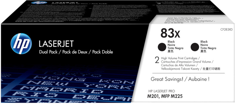 HP Toner 83X Black Dual Pack